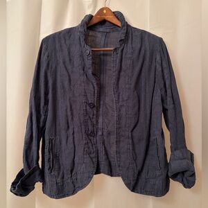 CP Shades Lisbon INK color linen jacquard jacket